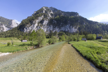 Fototapeta na wymiar Fluss Salza bei Weichselboden, Salzatal,Steiermark,Österreich