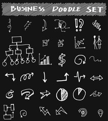Fototapeta na wymiar Business set sketch vector ink doodle on chalkboard eps10