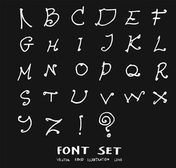 Hand drawn alphabet letters Vector on chalkboard eps10