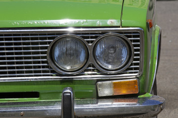 Fototapeta premium headlight of vintage car.