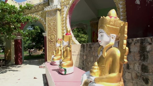 Mandalay, monastery, buddhas