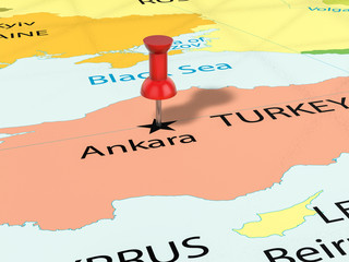 Pushpin on Ankara map