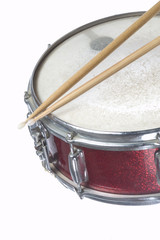 Red Snare Drum and Sticks