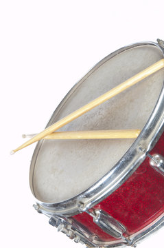 Red Snare Drum and Sticks