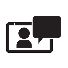 tablet chat icon vector illustration design