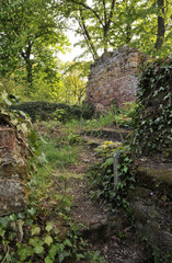 mauerreste von burg stauf bei eisenberg in der pfalz