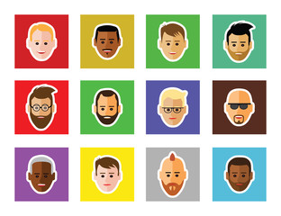 Icon of faces  on white background