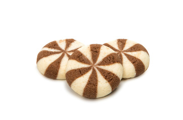 Biscuits with chocolate filling isolated