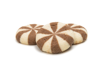 Biscuits with chocolate filling isolated