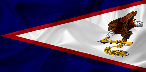 Flag of American Samoa, USA, with waving fabric texture