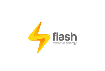 Flash thunderbolt Logo vector. Energy Power Electricity icon