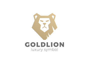 Fototapeta premium Lion head Logo vector. Financial Business icon Power symbol