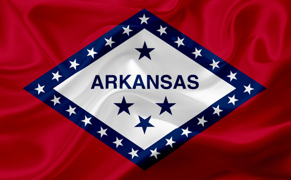 Flag of Arkansas, USA, with waving fabric texture