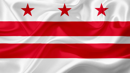 Flag of Washington, USA with waving fabric texture