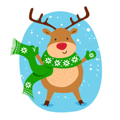 Christmas reindeer cartoon character