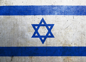 Flag of Israel, with an old, vintage metal texture