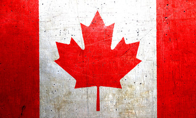 Flag of Canada, with an old metal texture