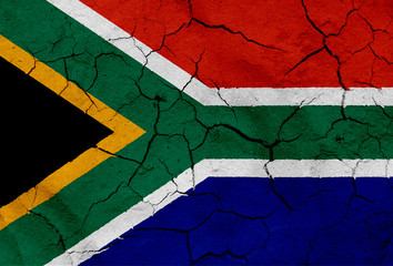 Flag of South Africa, with dried soil texture