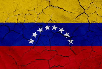 Flag of Venezuela, with dried soil texture