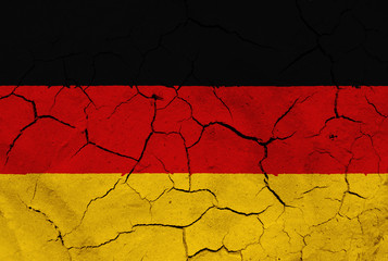 Flag of Germany, with dried soil texture