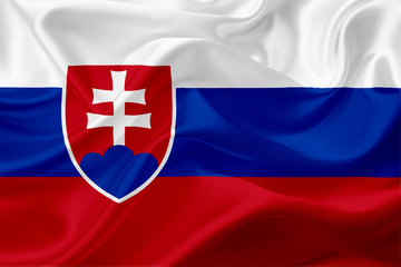 Flag of Slovakia with waving fabric texture