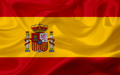 Flag of Spain, with waving fabric texture