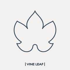 Vine leaf outline icon. Grape leaf