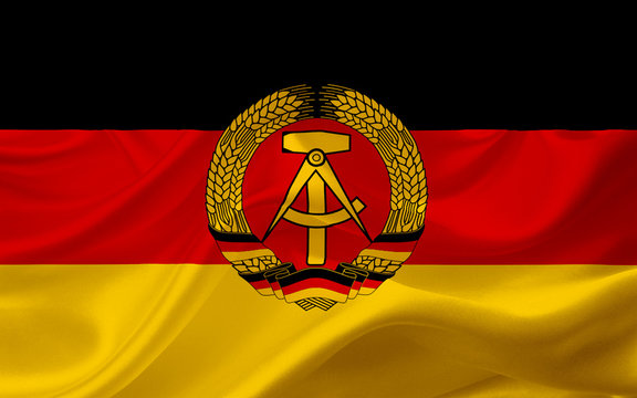 Flag of German Democratic Republic, with waving fabric texture
