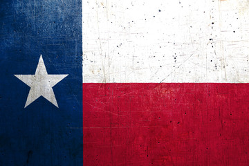 Flag of Texas, USA, with metal texture