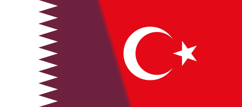 Flag Of Qatar And Turkey Together