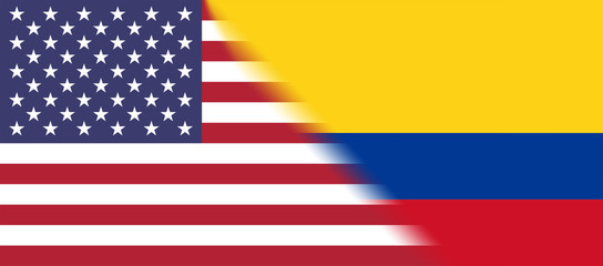 Flag of USA and Colombia together
