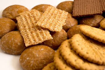 Delicious biscuits isolated on white background