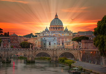  St. Peter's cathedral in Rome, Italy  - obrazy, fototapety, plakaty