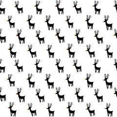 Seamless vector pattern with rein deers.