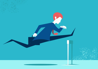 Businessman running. Man in a rush. 