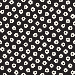 Stylish Doodle Scattered Shapes. Vector Seamless Black And White Freehand Pattern