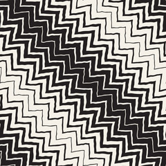 Seamless Wavy Hand Drawn Stripes Pattern. Repeating Vector Texture.