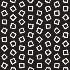 Stylish Doodle Scattered Shapes. Vector Seamless Black And White Freehand Pattern