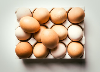 Natural Eggs in a Glass Carton