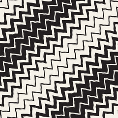 Seamless Wavy Hand Drawn Stripes Pattern. Repeating Vector Texture.