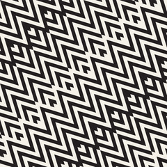 Abstract ZigZag Parallel Stripes. Stylish Ethnic Ornament. Vector Seamless Pattern.