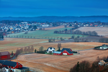 Fototapeta na wymiar traditional norwegian rural landscape