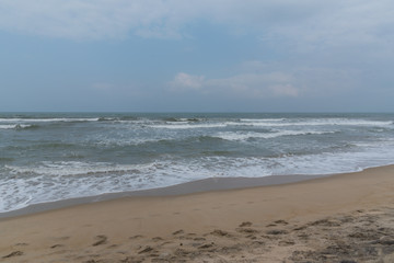 Fototapeta na wymiar bad weather on the beach.