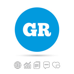 Greek language sign icon. GR Greece translation.