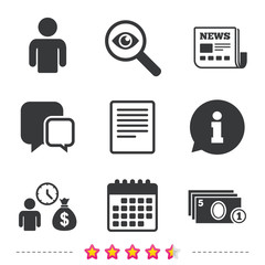 Bank loans icons. Fill document and get money.