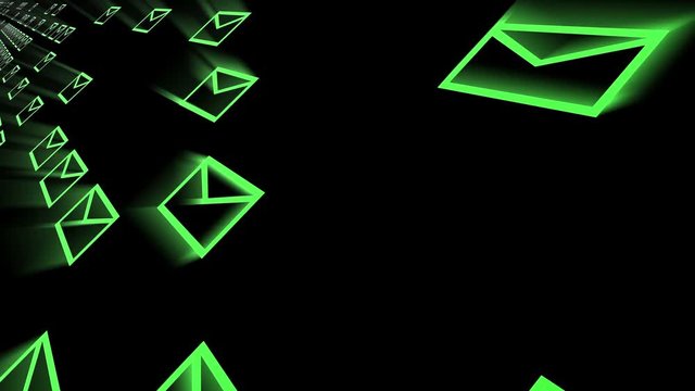 4k,background of the envelope E-Mail,flying mails,future tech screen.