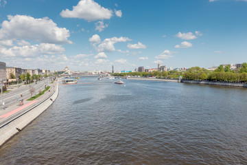 View of the Crimean bridge across the Moscow River, from Novoandreevsky Bridge