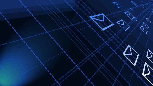 4k,background of the envelope E-Mail,flying mails,future tech screen.