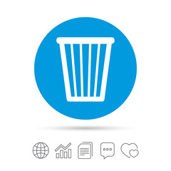 Recycle bin sign icon. Bin symbol.