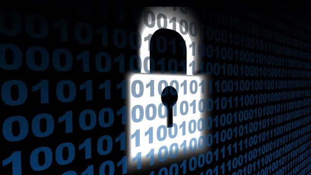 4k,Digital Padlock Cyber Security Concept,Binary source code,data digital display,future tech background.
